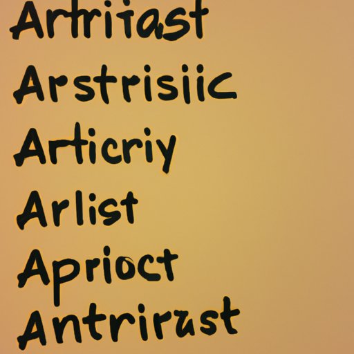 All the Ways to Spell Artistic