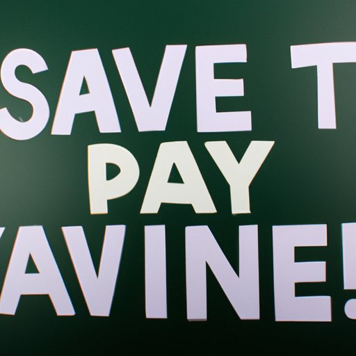 Save Up Ahead of Time