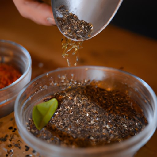 Sprinkling Chia Seeds on Salads