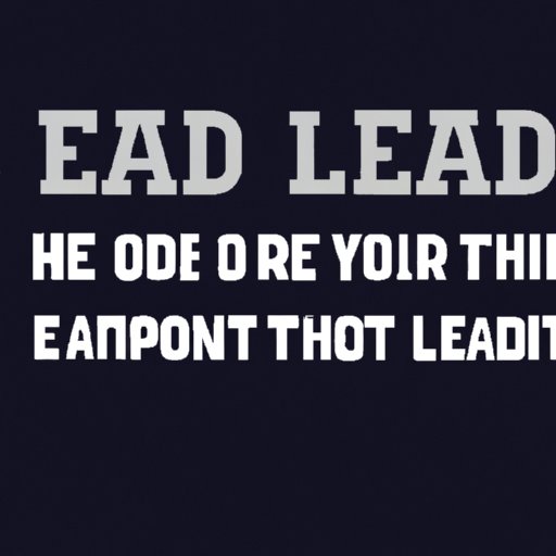 Lead by Example with a Strong Work Ethic