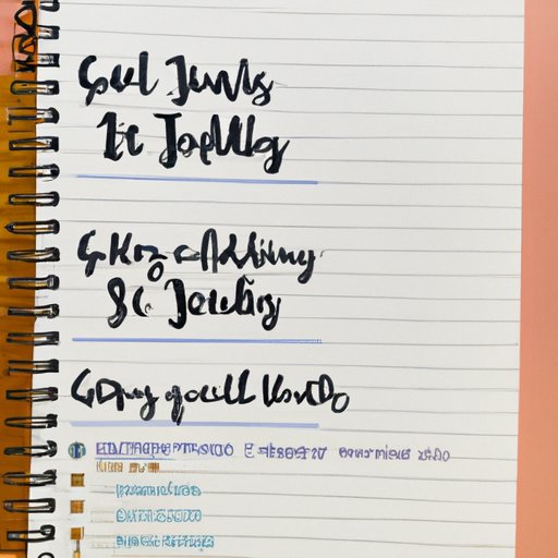 Set Goals for Your Journals