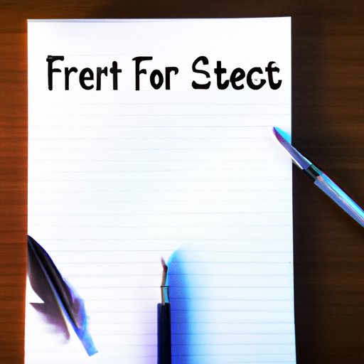 Begin Writing the First Draft