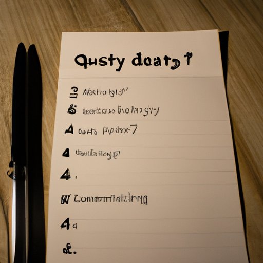 Prepare a List of Questions Prior to the Meeting