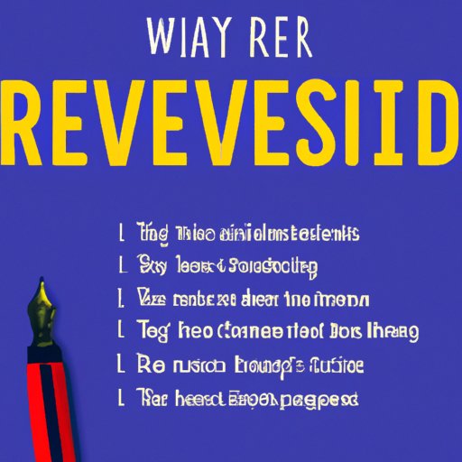 How to Effectively Revise Your Writing