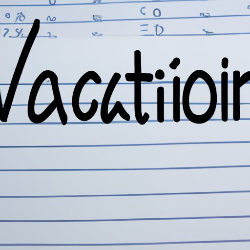 How to Remember How to Spell Vacation