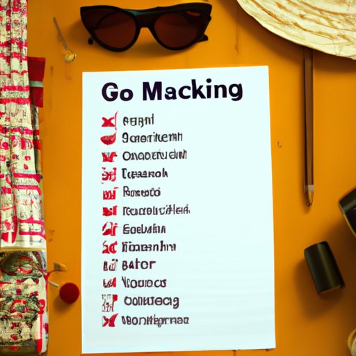 Making a Checklist of Items Needed for the Trip