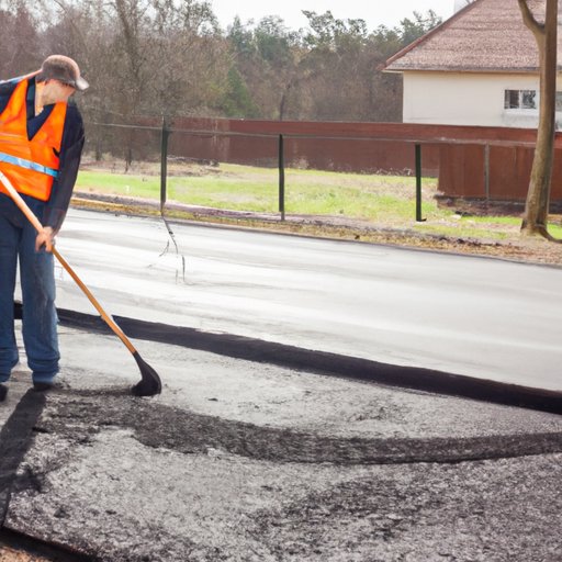 Examining Process of Asphalting a Driveway