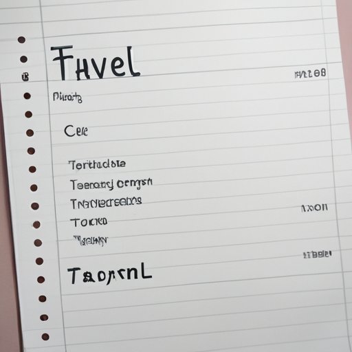 Create an Itemized List of Travel Expenses