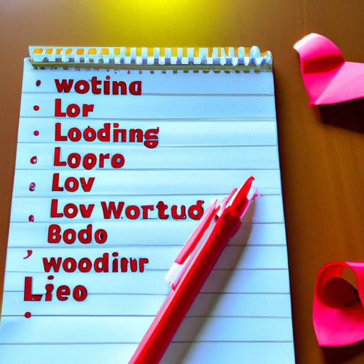 Creating a List of Words or Phrases for Love