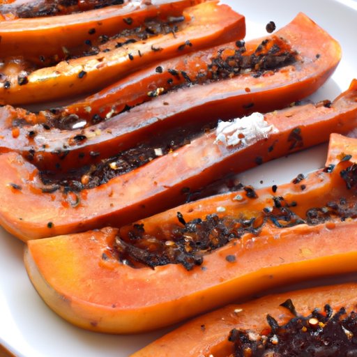 Baking Papaya with Cinnamon and Brown Sugar