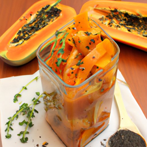 Marinating Papaya with Spices and Herbs