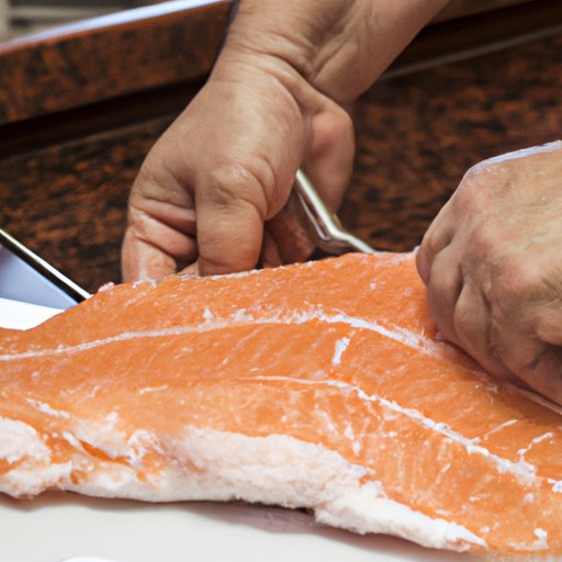 Preparing Raw Salmon for Consumption