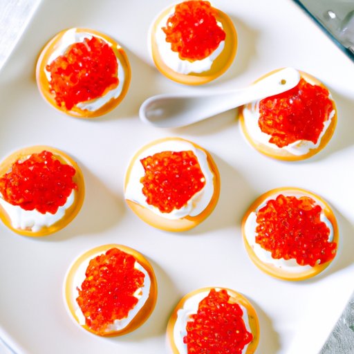 Serve Salmon Roe on Crackers with Cream Cheese
