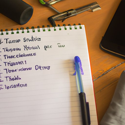 Make a List of Items You Will Need For the Trip