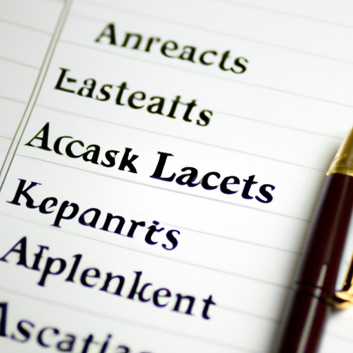 Keep Track of All Assets and Liabilities