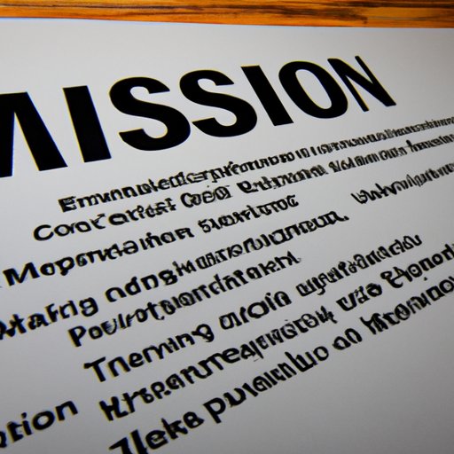 Develop a Mission Statement and Business Plan