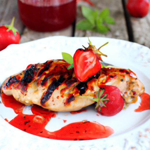 Grilled Chicken with Strawberry Glaze