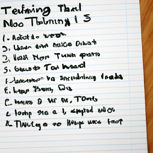 Detailed List of Items to Consider