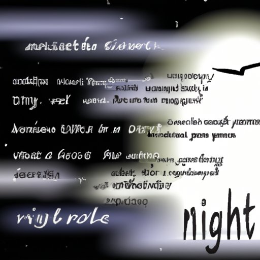creative writing nighttime description